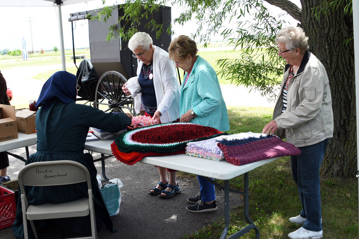 177 Judy Sullivan, Elsie Goertzen and Christine Huber enjoyed shopping at the Amish tables outside the Green Gables restaurant.JPG